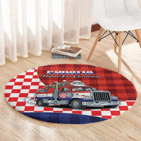 Croatia Christmas Round Carpet Santa Claus Drives Home With Gifts - Wonder Print Shop