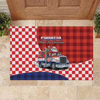 Croatia Christmas Rubber Doormat Santa Claus Drives Home With Gifts - Wonder Print Shop