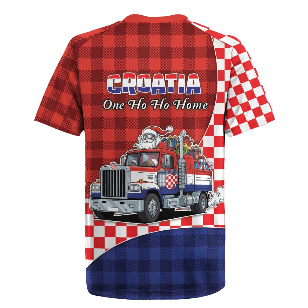 Croatia Christmas Rugby Jersey Santa Claus Drives Home With Gifts - Wonder Print Shop