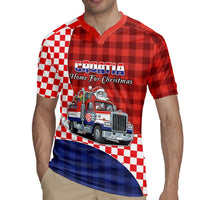Croatia Christmas Rugby Jersey Santa Claus Drives Home With Gifts - Wonder Print Shop