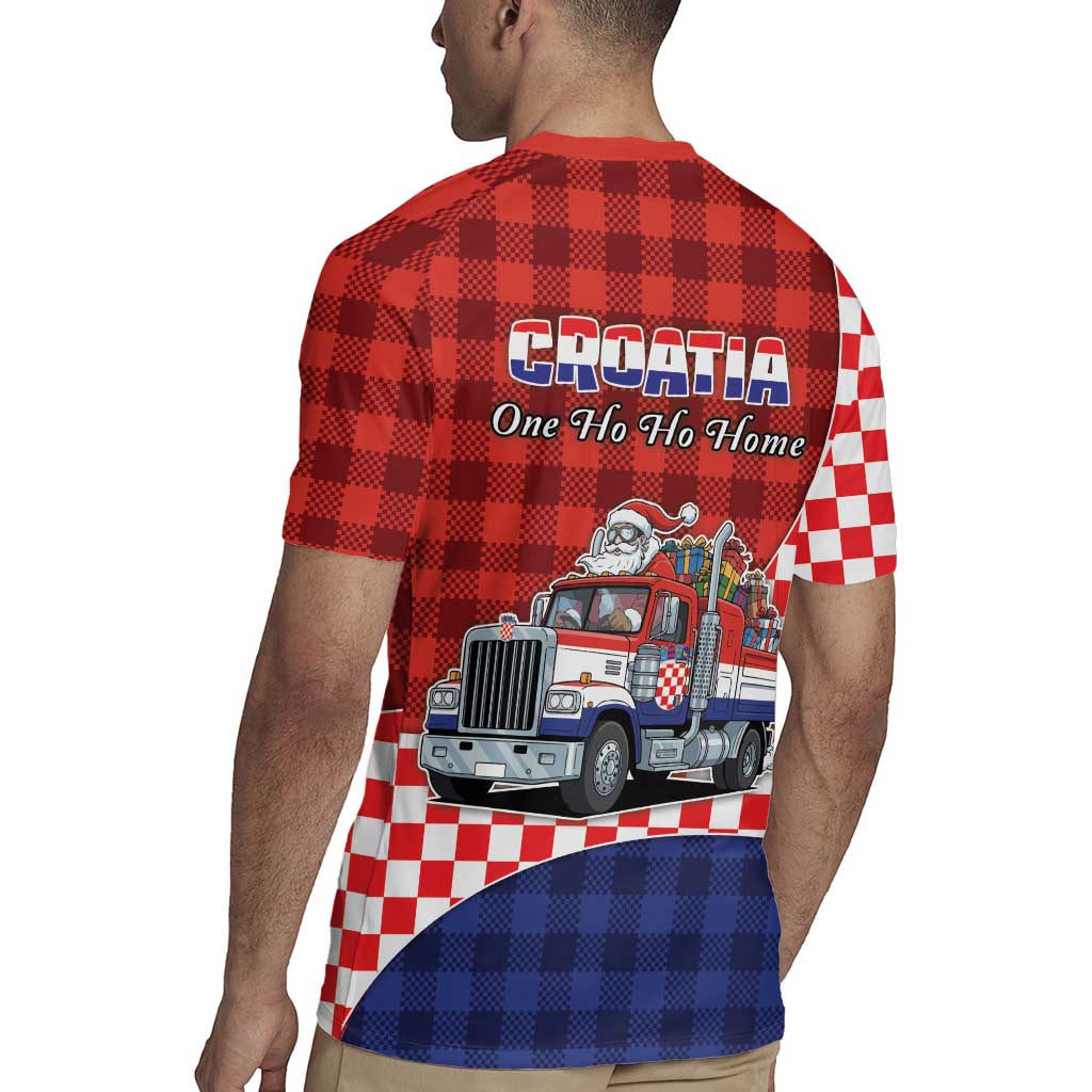 Croatia Christmas Rugby Jersey Santa Claus Drives Home With Gifts - Wonder Print Shop