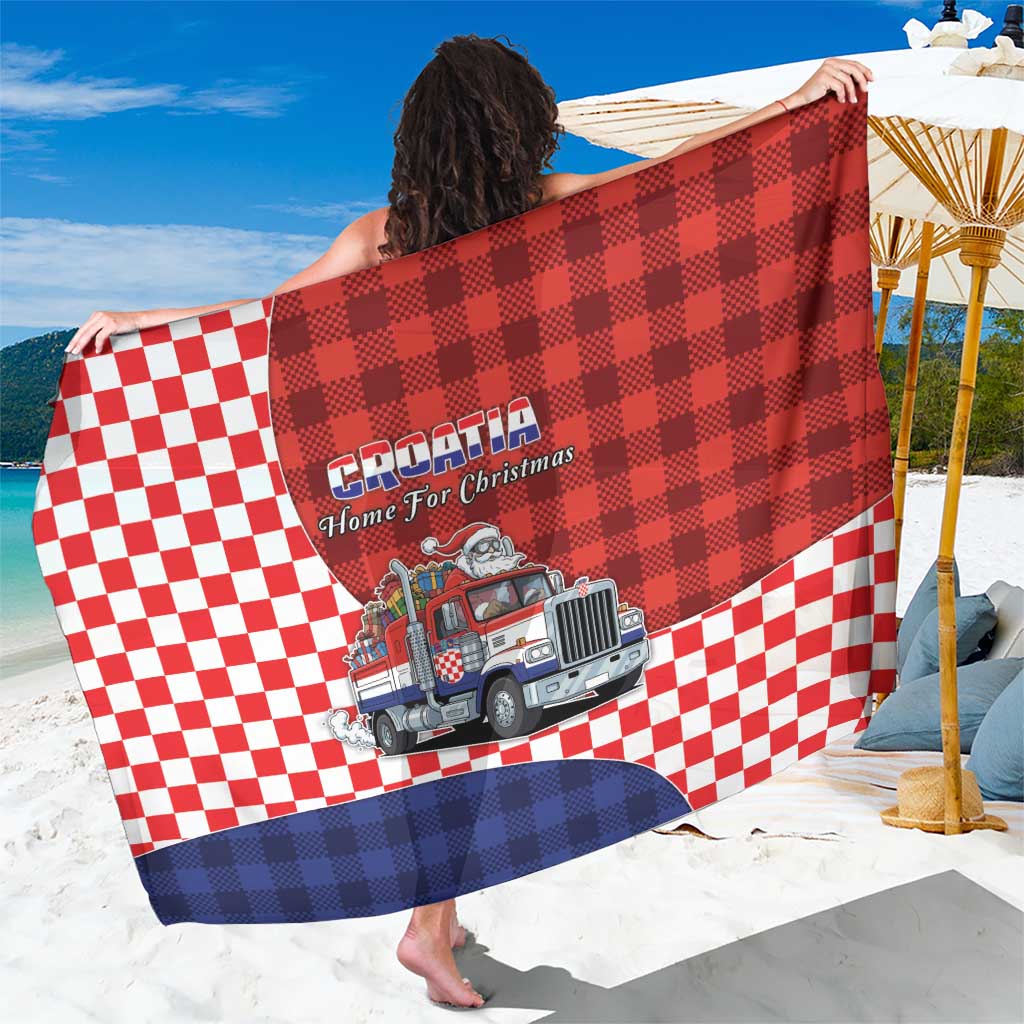 Croatia Christmas Sarong Santa Claus Drives Home With Gifts - Wonder Print Shop