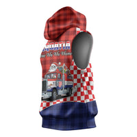 Croatia Christmas Sleeveless Hoodie Santa Claus Drives Home With Gifts - Wonder Print Shop