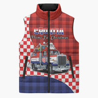Croatia Christmas Sleeveless Puffer Jacket Santa Claus Drives Home With Gifts - Wonder Print Shop