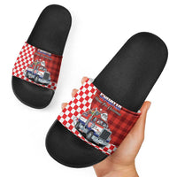 Croatia Christmas Slide Sandals Santa Claus Drives Home With Gifts - Wonder Print Shop