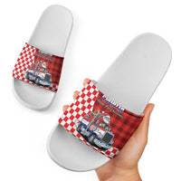 Croatia Christmas Slide Sandals Santa Claus Drives Home With Gifts - Wonder Print Shop