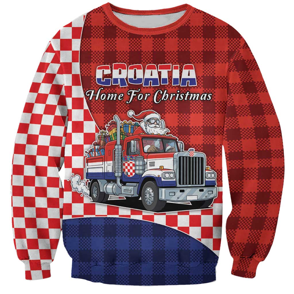 Croatia Christmas Sweatshirt Santa Claus Drives Home With Gifts - Wonder Print Shop