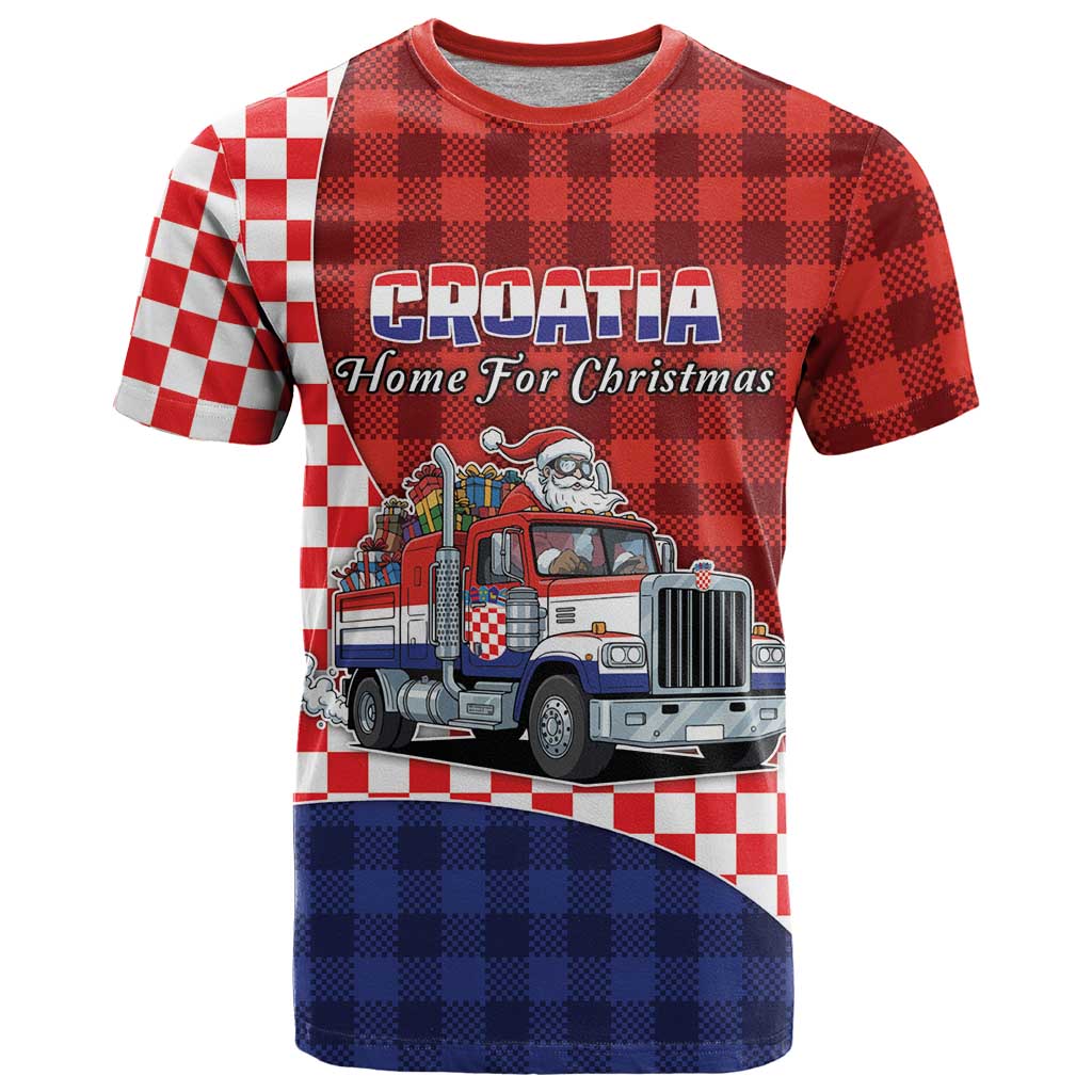 Croatia Christmas T Shirt Santa Claus Drives Home With Gifts - Wonder Print Shop