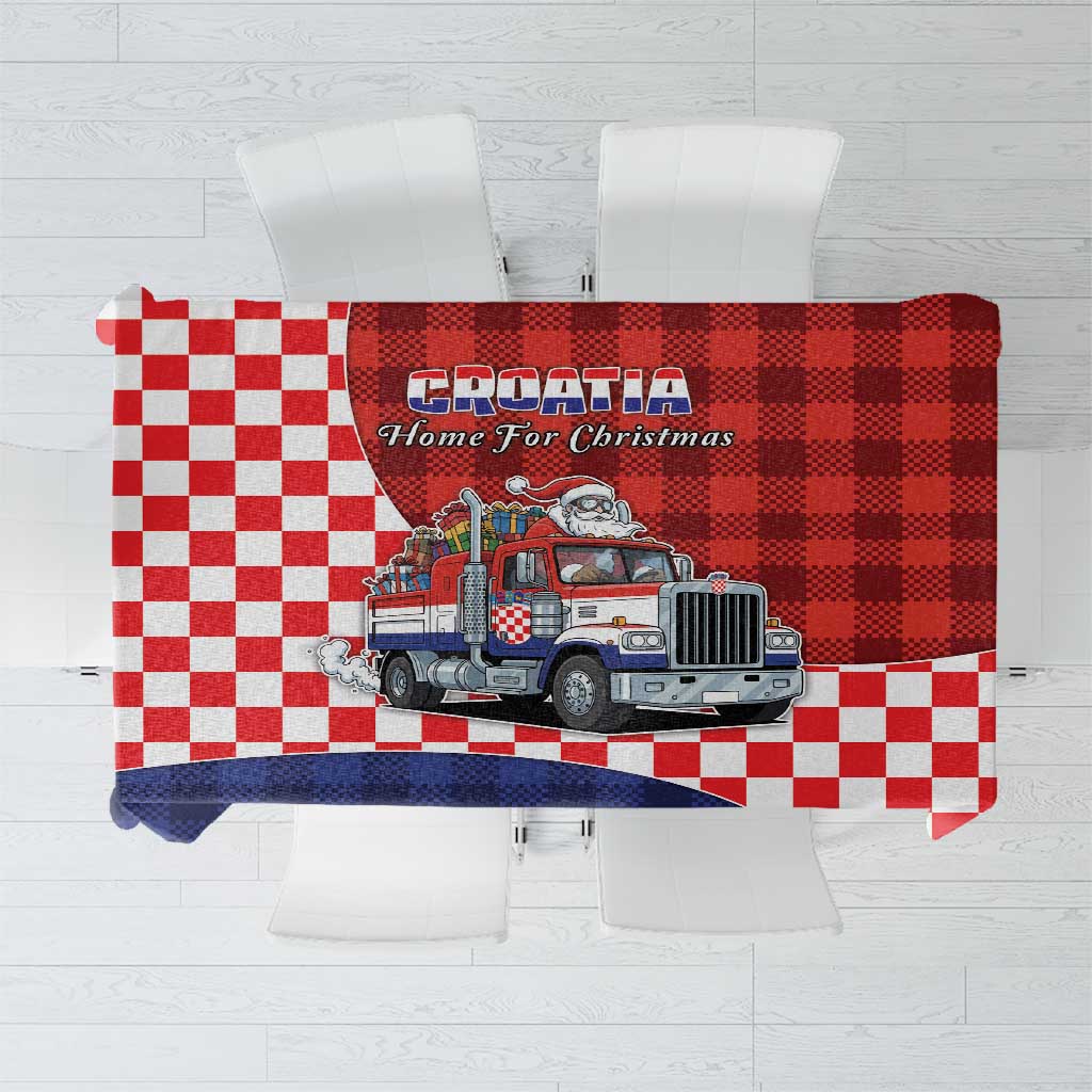 Croatia Christmas Tablecloth Santa Claus Drives Home With Gifts - Wonder Print Shop