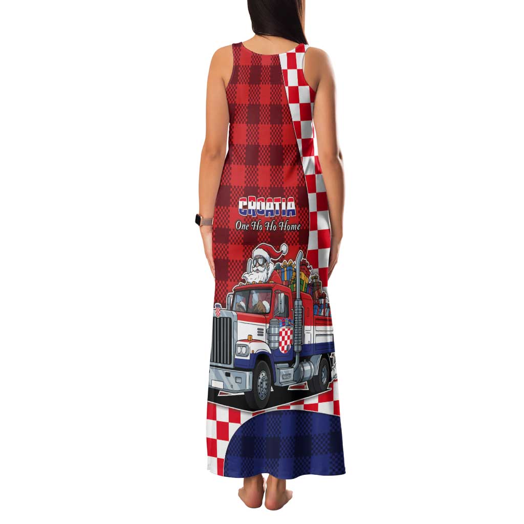 Croatia Christmas Tank Maxi Dress Santa Claus Drives Home With Gifts - Wonder Print Shop