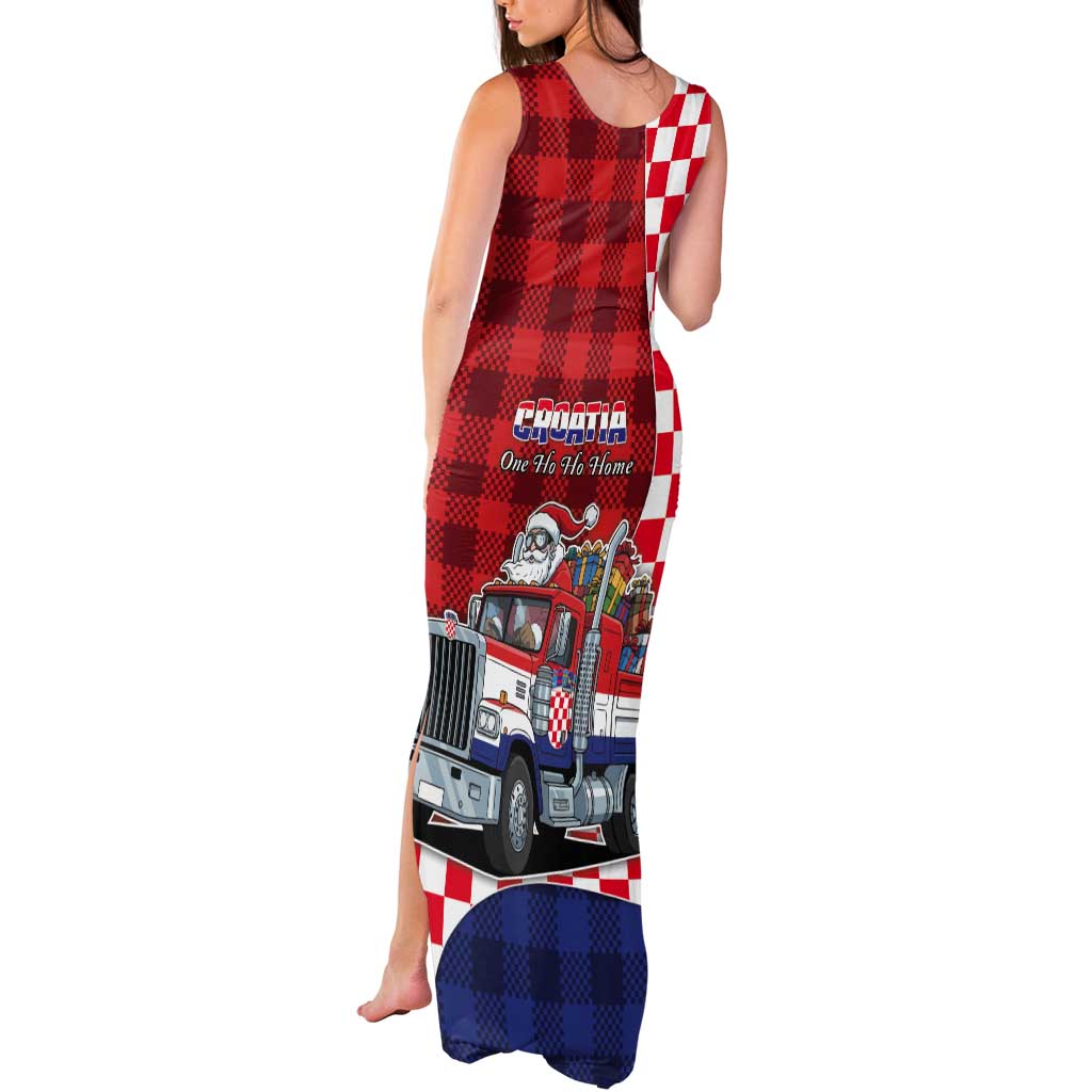 Croatia Christmas Tank Maxi Dress Santa Claus Drives Home With Gifts - Wonder Print Shop