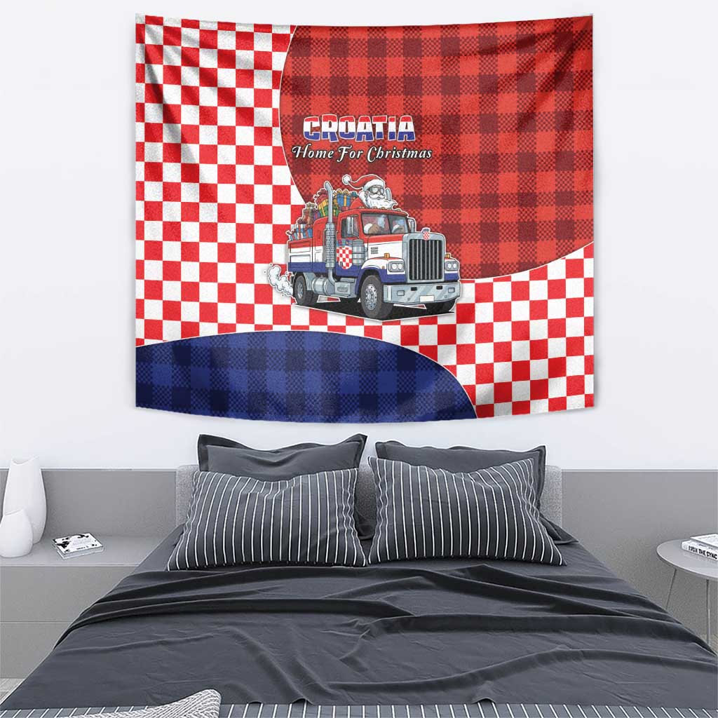 Croatia Christmas Tapestry Santa Claus Drives Home With Gifts - Wonder Print Shop