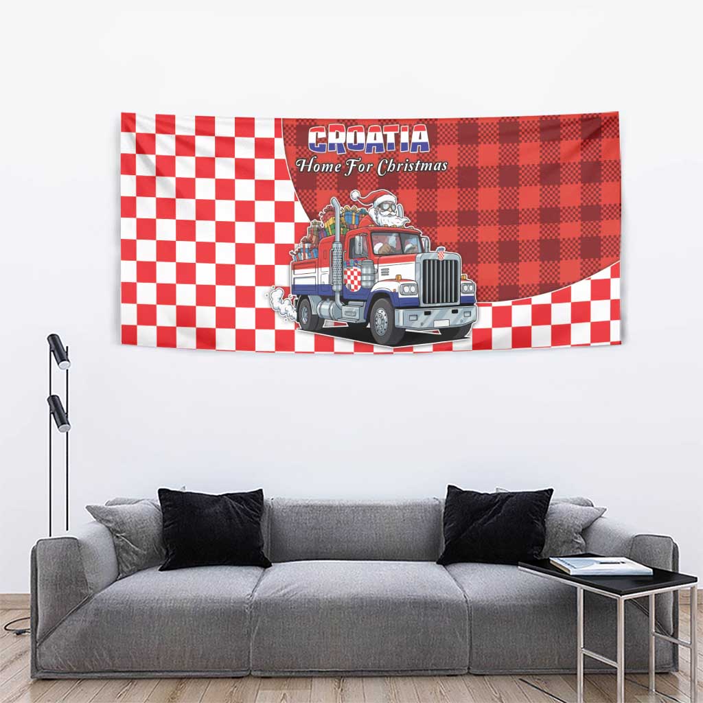 Croatia Christmas Tapestry Santa Claus Drives Home With Gifts - Wonder Print Shop