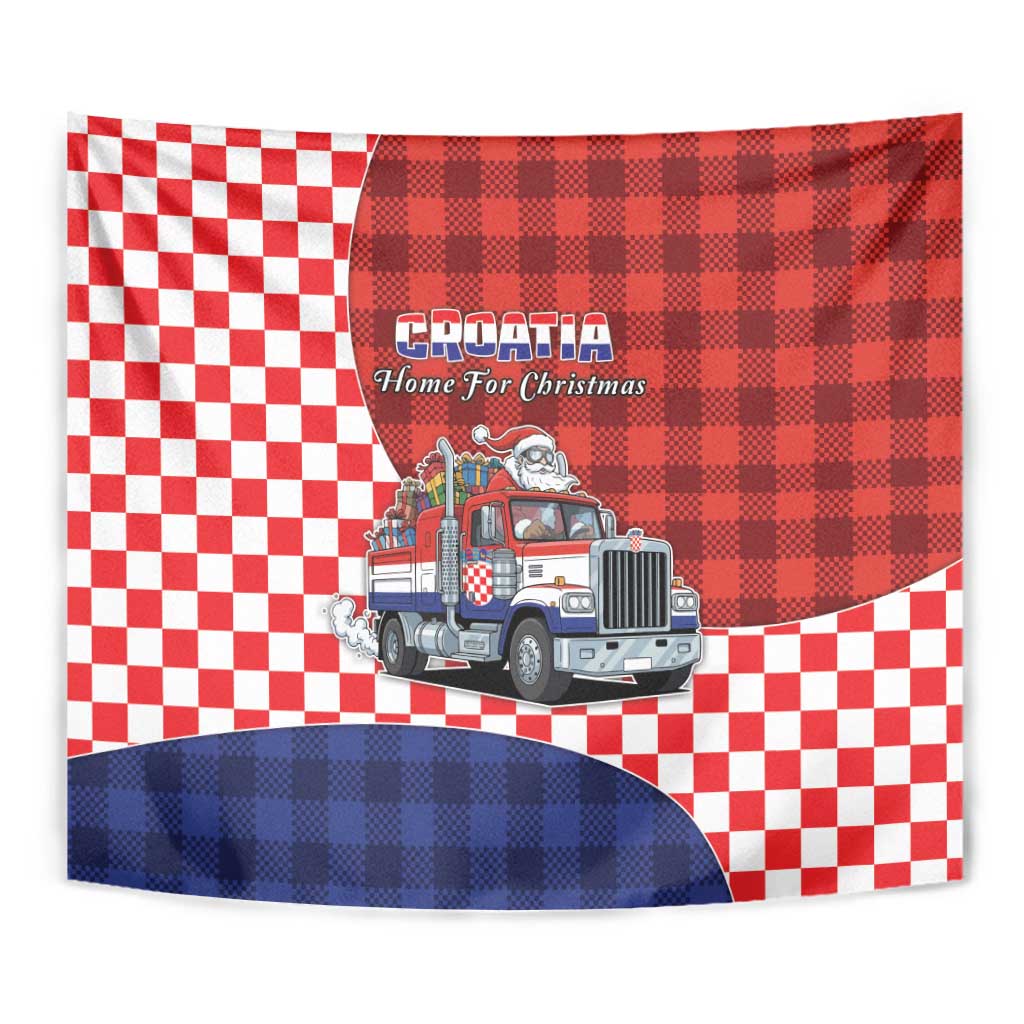 Croatia Christmas Tapestry Santa Claus Drives Home With Gifts - Wonder Print Shop