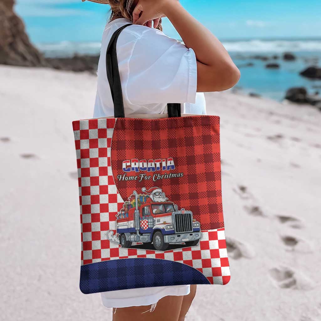 Croatia Christmas Tote Bag Santa Claus Drives Home With Gifts - Wonder Print Shop