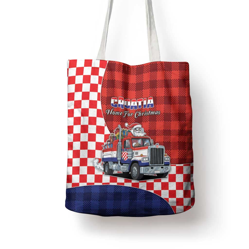 Croatia Christmas Tote Bag Santa Claus Drives Home With Gifts - Wonder Print Shop