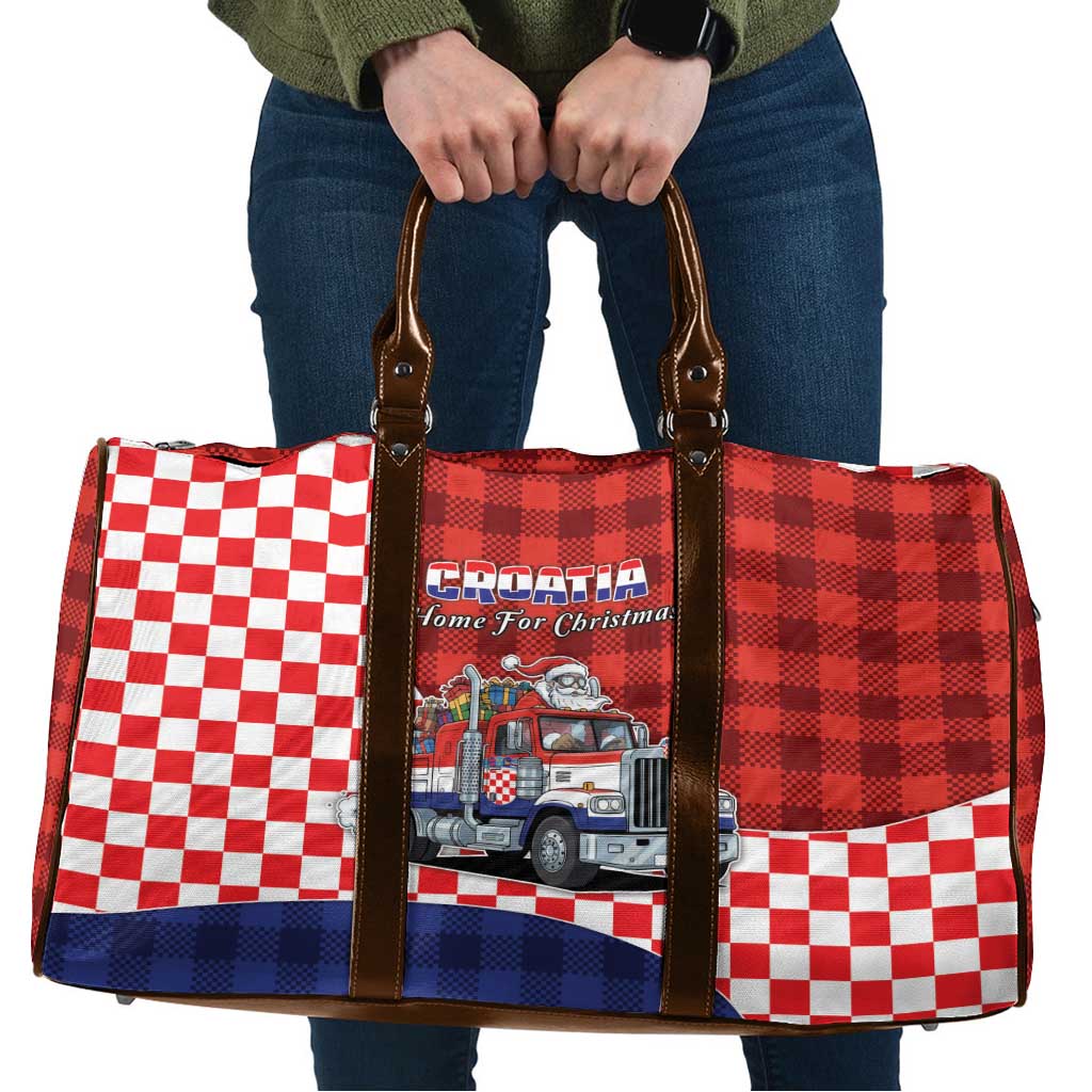 Croatia Christmas Travel Bag Santa Claus Drives Home With Gifts - Wonder Print Shop