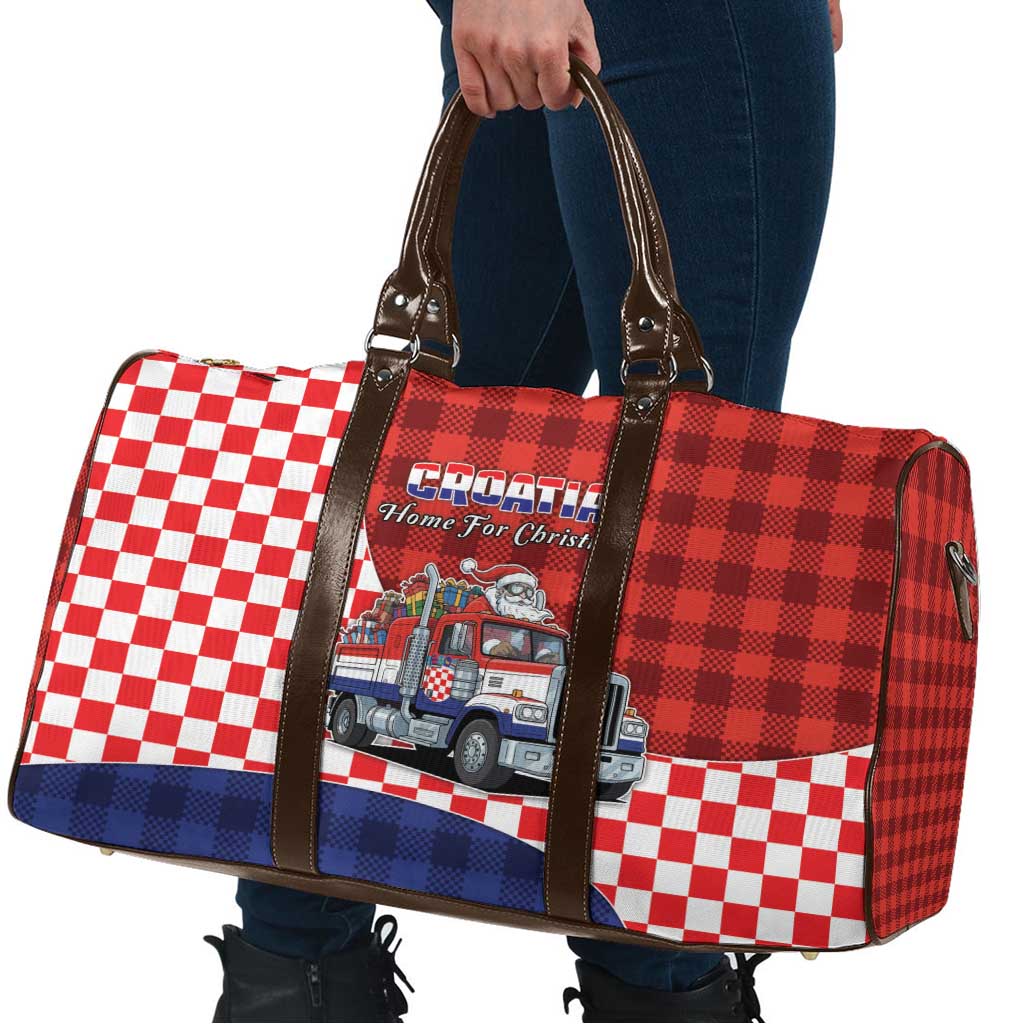 Croatia Christmas Travel Bag Santa Claus Drives Home With Gifts - Wonder Print Shop