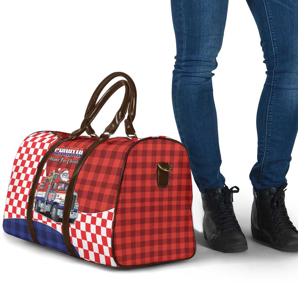 Croatia Christmas Travel Bag Santa Claus Drives Home With Gifts - Wonder Print Shop