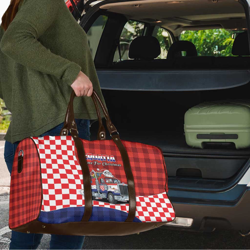 Croatia Christmas Travel Bag Santa Claus Drives Home With Gifts - Wonder Print Shop