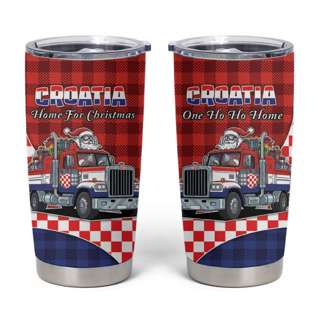 Croatia Christmas Tumbler Cup Santa Claus Drives Home With Gifts - Wonder Print Shop