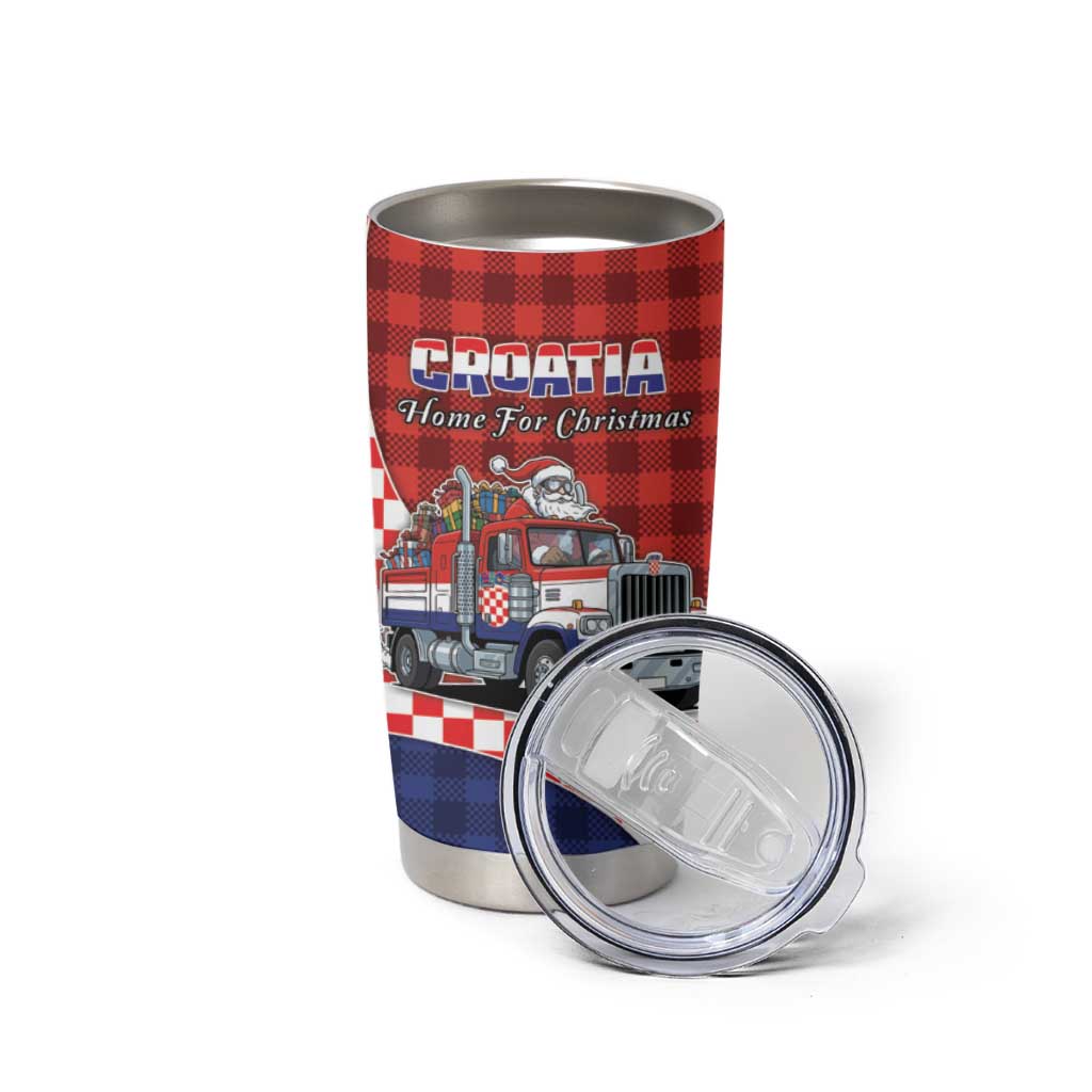 Croatia Christmas Tumbler Cup Santa Claus Drives Home With Gifts - Wonder Print Shop