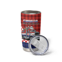 Croatia Christmas Tumbler Cup Santa Claus Drives Home With Gifts - Wonder Print Shop