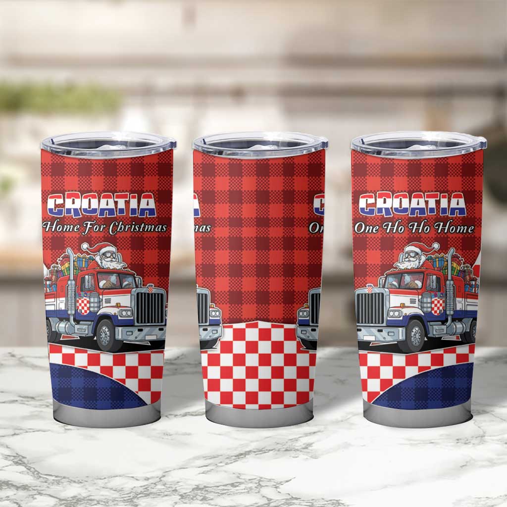 Croatia Christmas Tumbler Cup Santa Claus Drives Home With Gifts - Wonder Print Shop