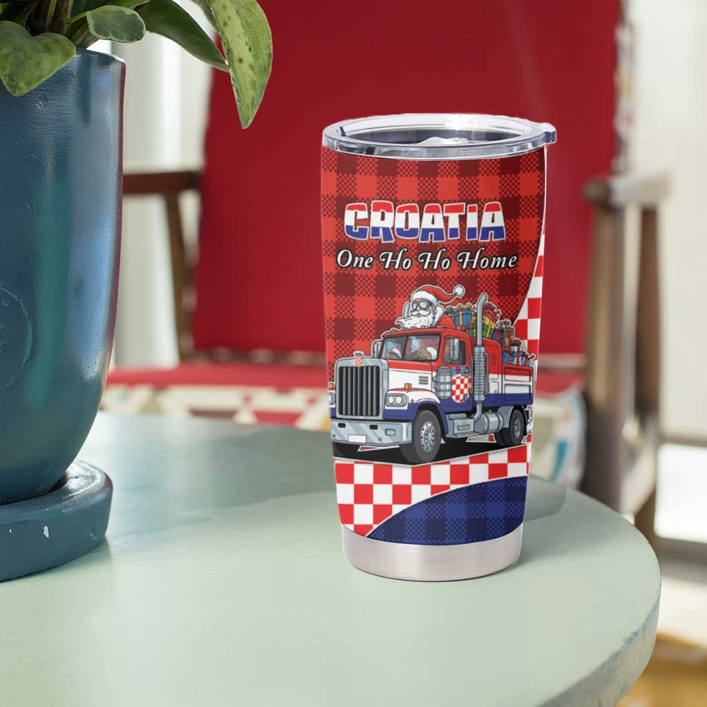 Croatia Christmas Tumbler Cup Santa Claus Drives Home With Gifts - Wonder Print Shop