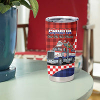Croatia Christmas Tumbler Cup Santa Claus Drives Home With Gifts - Wonder Print Shop