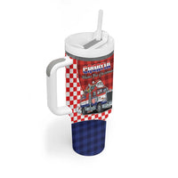 Croatia Christmas Tumbler With Handle Santa Claus Drives Home With Gifts - Wonder Print Shop