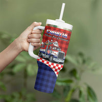 Croatia Christmas Tumbler With Handle Santa Claus Drives Home With Gifts - Wonder Print Shop