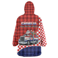 Croatia Christmas Wearable Blanket Hoodie Santa Claus Drives Home With Gifts - Wonder Print Shop