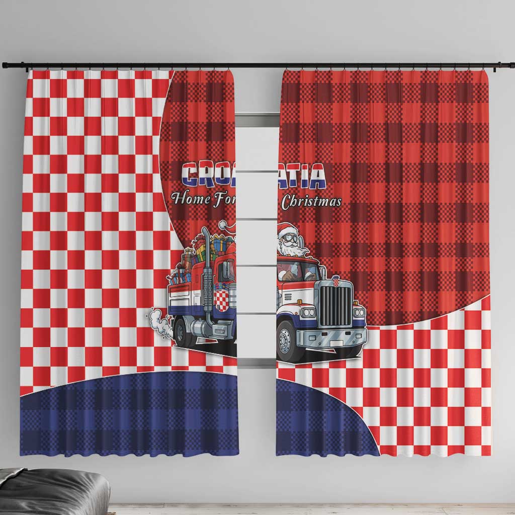 Croatia Christmas Window Curtain Santa Claus Drives Home With Gifts - Wonder Print Shop