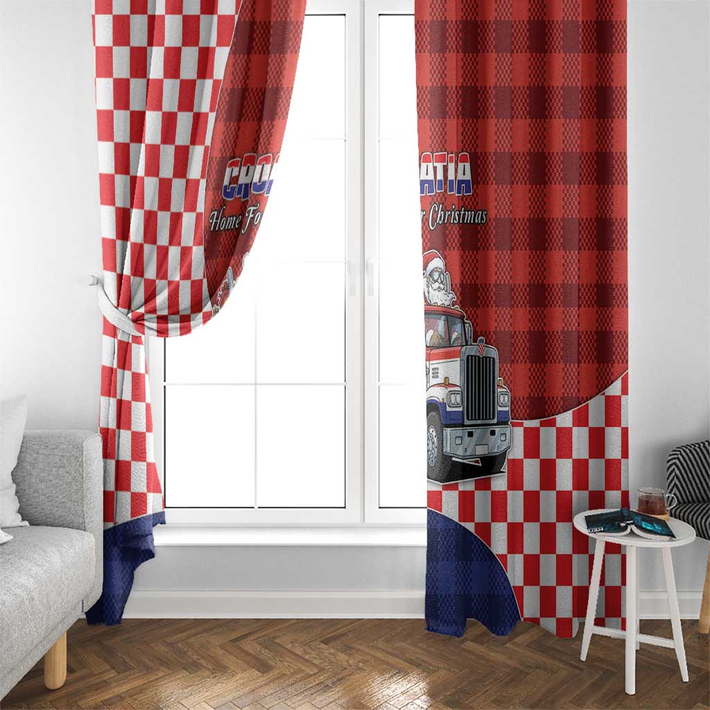 Croatia Christmas Window Curtain Santa Claus Drives Home With Gifts - Wonder Print Shop