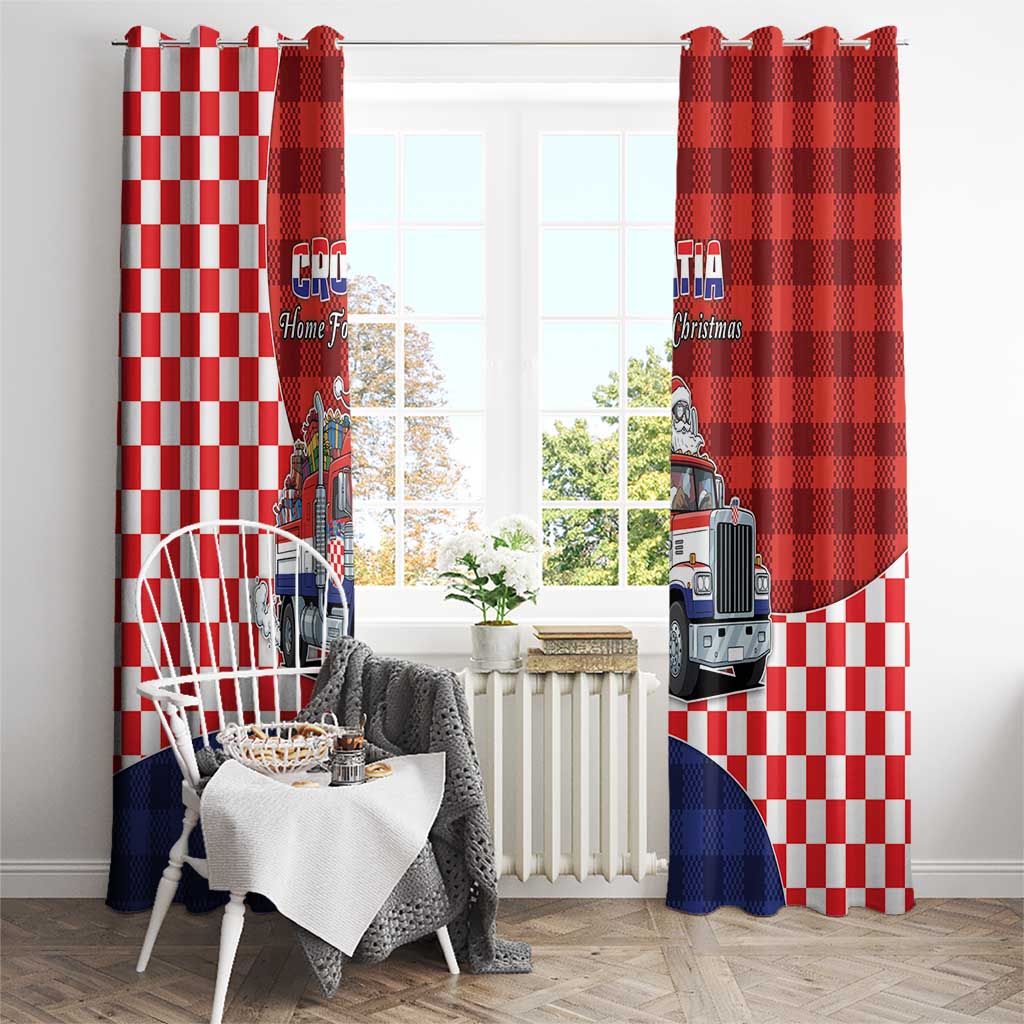 Croatia Christmas Window Curtain Santa Claus Drives Home With Gifts - Wonder Print Shop