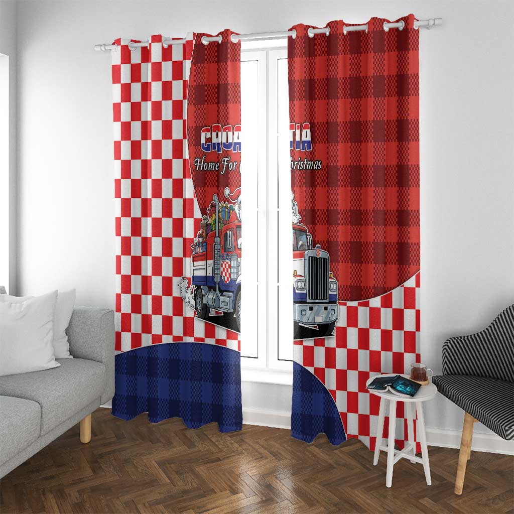Croatia Christmas Window Curtain Santa Claus Drives Home With Gifts - Wonder Print Shop