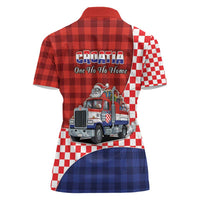 Croatia Christmas Women Polo Shirt Santa Claus Drives Home With Gifts - Wonder Print Shop