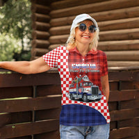 Croatia Christmas Women Polo Shirt Santa Claus Drives Home With Gifts - Wonder Print Shop