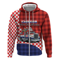 Croatia Christmas Zip Hoodie Santa Claus Drives Home With Gifts - Wonder Print Shop