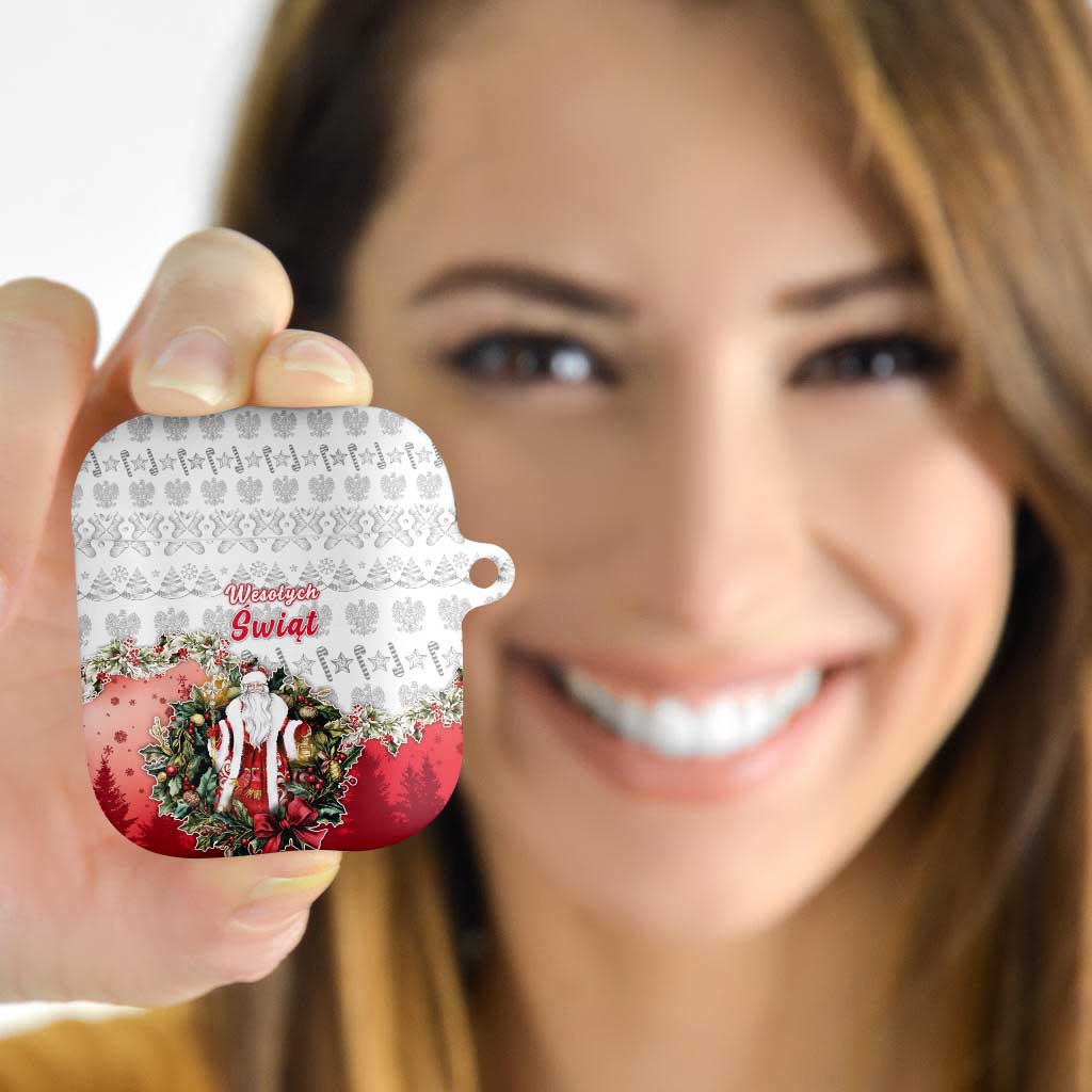 Poland Christmas AirPods Case Dziadek Mroz With Wreath - Wonder Print Shop