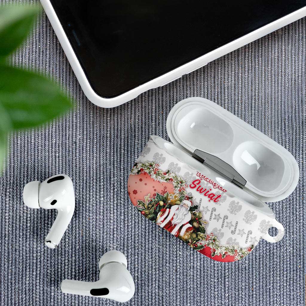 Poland Christmas AirPods Case Dziadek Mroz With Wreath - Wonder Print Shop