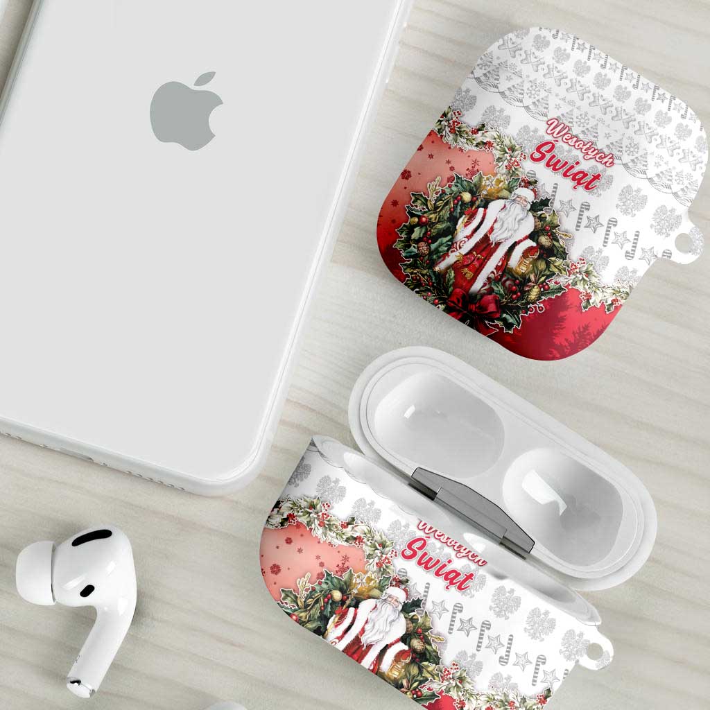 Poland Christmas AirPods Case Dziadek Mroz With Wreath - Wonder Print Shop