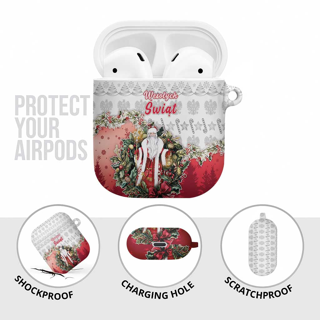Poland Christmas AirPods Case Dziadek Mroz With Wreath - Wonder Print Shop