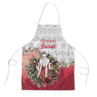 Poland Christmas Apron Dziadek Mroz With Wreath - Wonder Print Shop