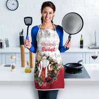 Poland Christmas Apron Dziadek Mroz With Wreath - Wonder Print Shop