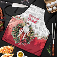 Poland Christmas Apron Dziadek Mroz With Wreath - Wonder Print Shop