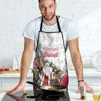 Poland Christmas Apron Dziadek Mroz With Wreath - Wonder Print Shop