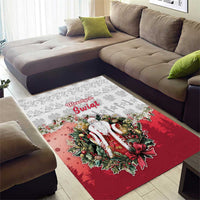 Poland Christmas Area Rug Dziadek Mroz With Wreath - Wonder Print Shop