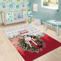 Poland Christmas Area Rug Dziadek Mroz With Wreath - Wonder Print Shop